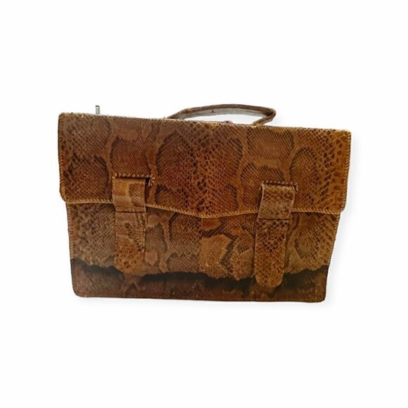 Vintage/Antique Snakeskin Leather ‎ Briefcase - Picture 1 of 11